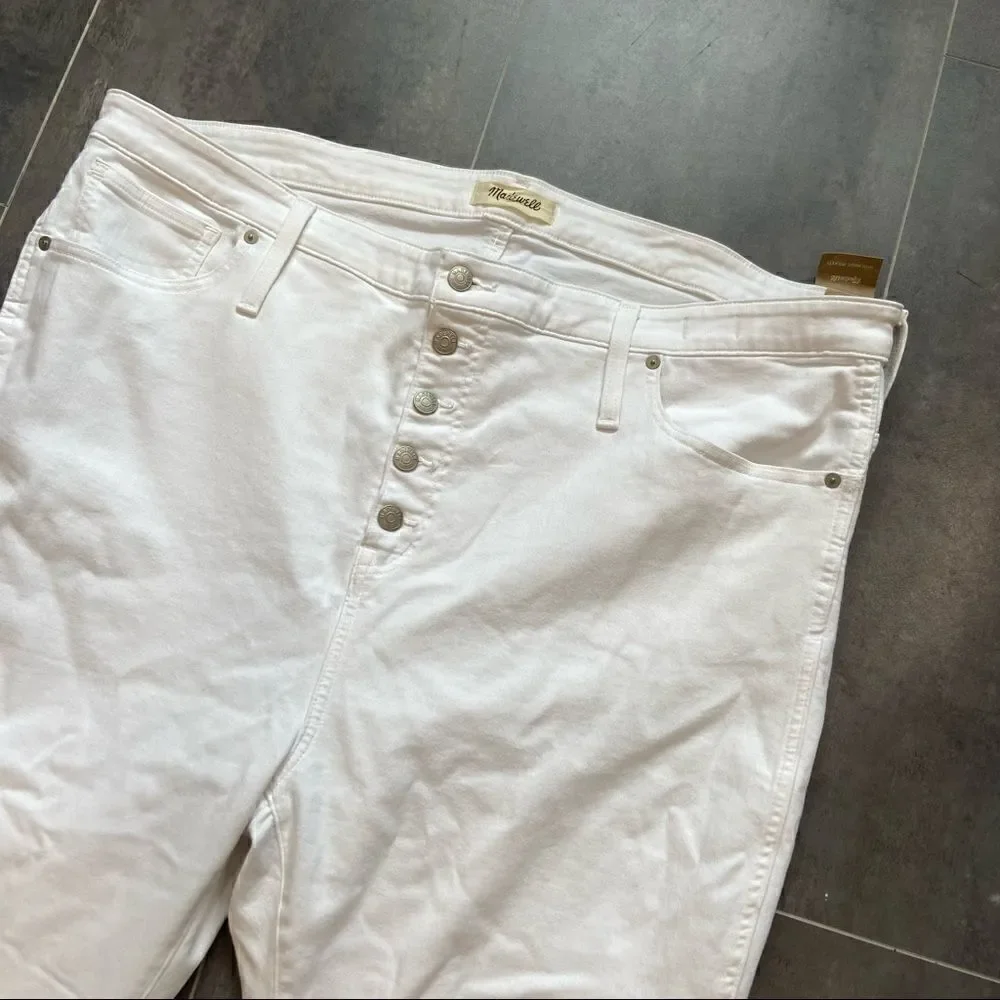 NWT Madewell High-Rise Skinny Crop Curvy Jeans in Pure White Size 37